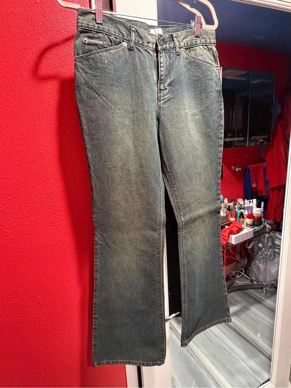 Calvin Klein Jeans Women's Green Wash Wide Leg Jeans